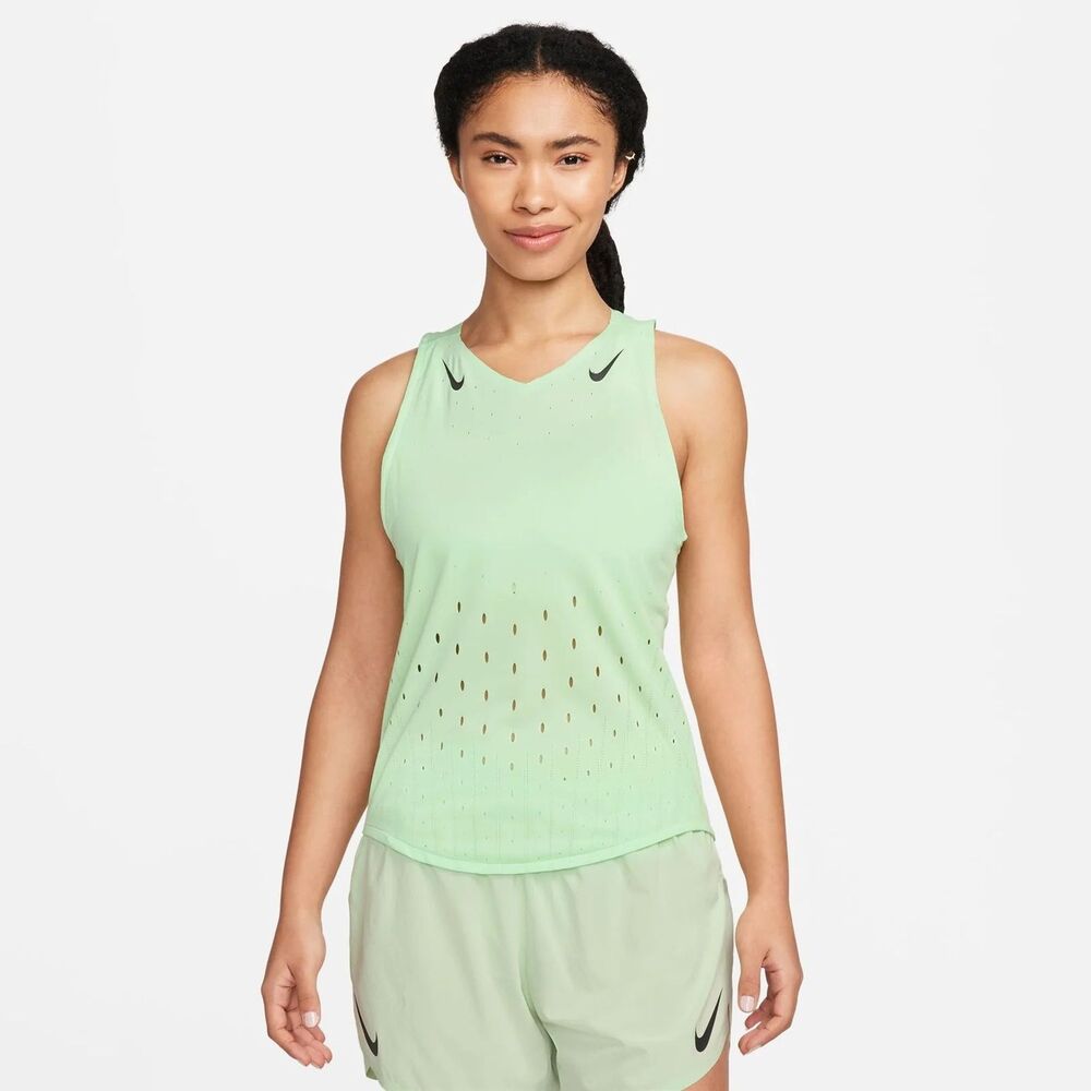 Nike AeroSwift Women Large Dri-FIT ADV Running jersey volt green FN2504-376 NEW